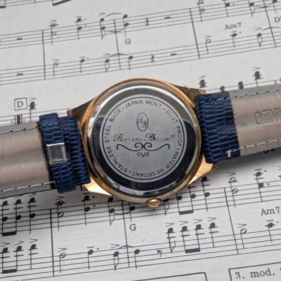 Vintage Roland Bellini Gold and Blue Watch - Picture 3 of 10